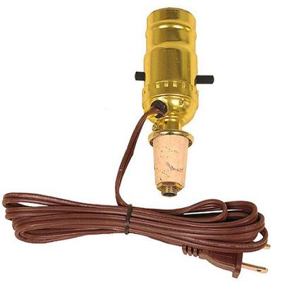 Creative Hobbies M993N Wine Bottle Lamp Making Kit: Pre-Wired, Brown Cord, Gold Socket, Easy DIY, No Drilling, UL & CSA Listed