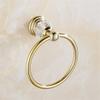 Liaozy888 Luxurious Golden Stainless Steel + Crystal Shape Towel Rings for Bathroom Bath Towel Hangers Chrome Brushed Nickel Set Accessories Black for DIY view 1