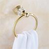 Liaozy888 Luxurious Golden Stainless Steel + Crystal Shape Towel Rings for Bathroom Bath Towel Hangers Chrome Brushed Nickel Set Accessories Black for DIY view 2