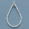 Silver Filled Chandelier Components Hammered Teardrop 32x23mm - Pack Of 2 view 1