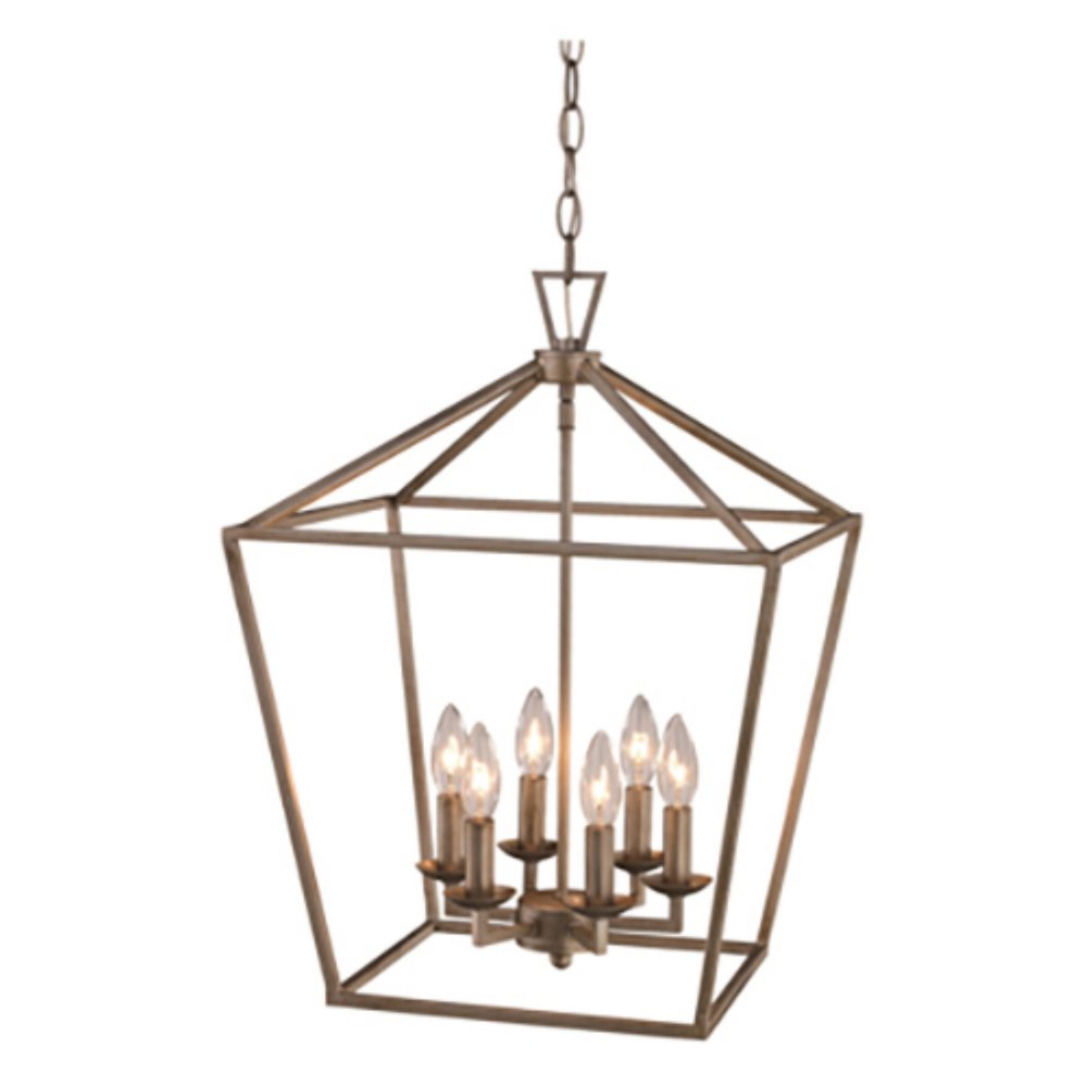Trans Globe Lighting 10266 ASL Colonial Pendant, 16", Indoor Antique Silver Leaf