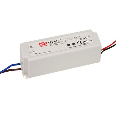 MEAN WELL LPV-60-24 LED DRIVER, AC-DC, CV, 24V, 60W