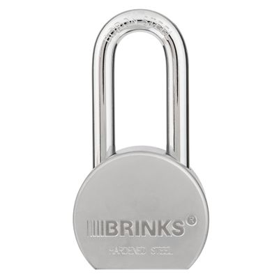 BRINKS Heavy Duty Padlock with Key, 64 mm Commercial Solid Steel with Boron Shackle for Secure Entry, Keyed Padlocks
