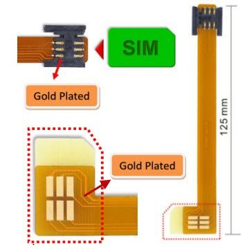Right-Angle SIM Card Extender w/Flexible Printed Circuit Cable (125mm)