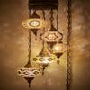 DEMMEX Swag Plug in Chandelier, Turkish Moroccan Mosaic Ceiling Hanging Light Fixture Lighting for Living Room, Bedroom, Dining Room, 15foot Chain Cord, 5 Big Size Shades, 4ft (Customizable) view 2