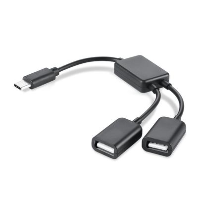 IFLASH TYPC C to Dual USB Splitter, Type C to USB2.0 Adapter HUB, 2X USB-C to USB2.0 Female, 1-Port USB-C OTG HUB for Apple MacBook, MacBook Pro, Google Pixel, Galaxy S10 & More Device