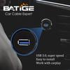 BATIGE Single Port USB 3.0 Male to Female AUX Car Mount Flush Cable 6ft view 3