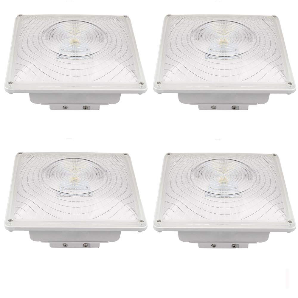 55W LED Canopy Light Gas Station Fixture Garage 5000K 7150lm UL 4 Pack