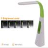 PureOptics LED VLED1603LM Desk Lamp with Bladeless Fan, Dimmable, Adjustable Neck, Lime Green view 2