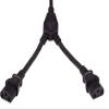 Cable Leader 36 inches (3ft) IEC320 C14 to Dual C13 Power Extension Cord Splitter, 16 AWG, SJT, 13A/250V, UPS Server Y Splitter, Y Cable, Black view 2