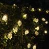 AMZSTAR Solar Metal String Lights, 10 LEDs Silver Leaves Warm White Light for Outdoor Garden Summer Party Wedding Xmas Decoration (Leaves) view 1