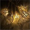 AMZSTAR Solar Metal String Lights, 10 LEDs Silver Leaves Warm White Light for Outdoor Garden Summer Party Wedding Xmas Decoration (Leaves) view 2