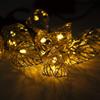 AMZSTAR Solar Metal String Lights, 10 LEDs Silver Leaves Warm White Light for Outdoor Garden Summer Party Wedding Xmas Decoration (Leaves) view 3