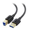 Cable Matters 5Gbps USB 3.0 Cable - 6ft, USB A to B Cable, USB3 Cord with Type-B 3.0 Connector for Hard Drive Enclosure/Built-in Hub and More, Black view 1
