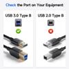 Cable Matters 5Gbps USB 3.0 Cable - 6ft, USB A to B Cable, USB3 Cord with Type-B 3.0 Connector for Hard Drive Enclosure/Built-in Hub and More, Black view 3