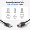 Cable Matters 5Gbps USB 3.0 Cable - 6ft, USB A to B Cable, USB3 Cord with Type-B 3.0 Connector for Hard Drive Enclosure/Built-in Hub and More, Black view 4