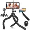 Flexible Tripod with Wireless Remote, Portable Mini Phone Tripod for iPhone Android, GoPro & Small DSLR Cameras, Metal & Rubber Coating, Ideal for Travel Vlogging Selfies view 1