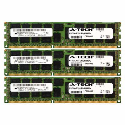 A-Tech Micron 24GB Kit 3X 8GB PC3-10600 1.35V for HP ProLiant SL270S G8 500658-B21 DL170E G6 SL4540 G8 BL2X220C G6 BL2X220C G7 500203-061 BL420C G8 BL460C G8 BL490C G7 500658-S21 Memory RAM