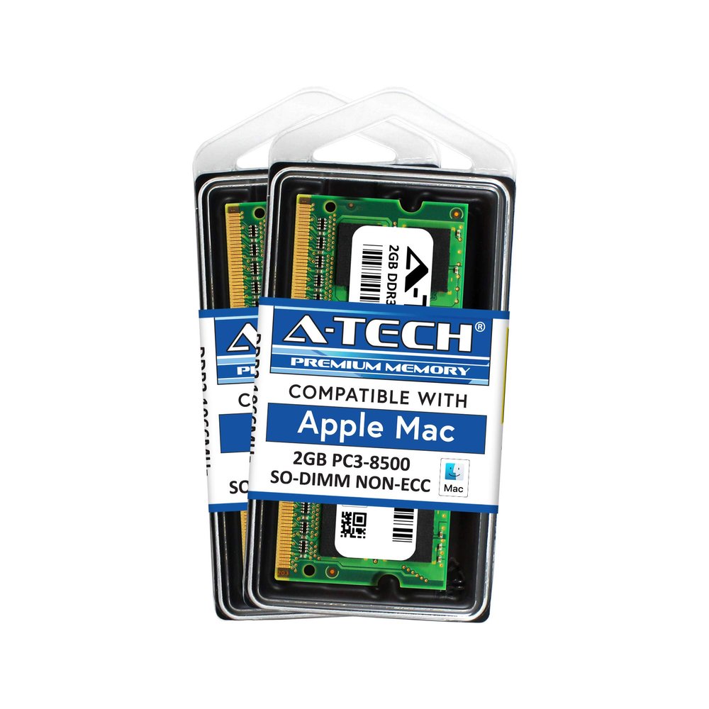 A-Tech for Apple 4GB Kit (2X 2GB) DDR3 1067MHz / 1066MHz PC3-8500 SODIMM iMac (Early/Mid/Late 2009, 20/24 inch, 21.5/27 inch), Mac mini (Early/Late 2009 Mid 2010) Memory RAM Upgrade
