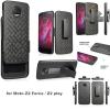 for Motorola Z2 Force / Z2 Play (XT1789) Ribbed Holster Shell Belt Clip Combo Lite Defender Case [Versatile Kickstand] view 1