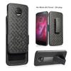 for Motorola Z2 Force / Z2 Play (XT1789) Ribbed Holster Shell Belt Clip Combo Lite Defender Case [Versatile Kickstand] view 2