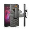 for Motorola Z2 Force / Z2 Play (XT1789) Ribbed Holster Shell Belt Clip Combo Lite Defender Case [Versatile Kickstand] view 3