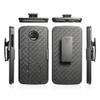 for Motorola Z2 Force / Z2 Play (XT1789) Ribbed Holster Shell Belt Clip Combo Lite Defender Case [Versatile Kickstand] view 4