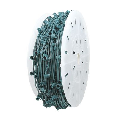 Novelty Lights 1,000 Feet C7 E12 Socketed Wire Spool, 36 Inch Spacing