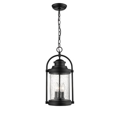 Millennium 2544-PBK Transitional Three Light Outdoor Hanging Lantern Finish, Powder Coat Black