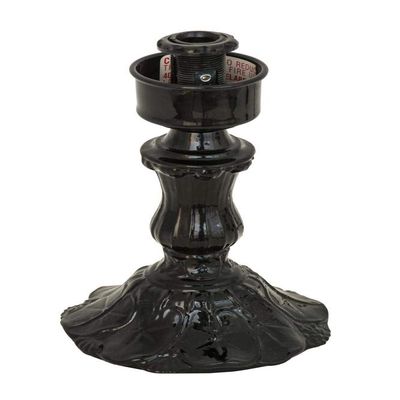 Meyda Tiffany 175283 Transitional One Light Table Base from Toledo Collection Finish, 4.00 inches, Mirror Black