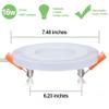 POCKETMAN RGB Led Recessed Ceiling Panel Light,16w 1400 Lumens 7.5-inch Color Changing Round Ceiling Downlight with Remote Control & LED Driver view 2