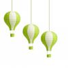 Pack of 3 Stripy Hot Air Balloon Paper Lantern Wedding Party Decoration Craft Lamp Shade (Green, 10" (25CM)) view 1