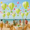 Pack of 3 Stripy Hot Air Balloon Paper Lantern Wedding Party Decoration Craft Lamp Shade (Green, 10" (25CM)) view 2