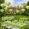 Pack of 3 Stripy Hot Air Balloon Paper Lantern Wedding Party Decoration Craft Lamp Shade (Green, 10" (25CM)) view 3