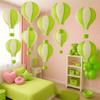 Pack of 3 Stripy Hot Air Balloon Paper Lantern Wedding Party Decoration Craft Lamp Shade (Green, 10" (25CM)) view 4