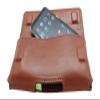 Cell Phone Leather Belt Holster Horizontal Heavy Duty Case Extra Large (Brown)iPhone 6 Plus with case, Samsung S5, Samsung Note 3 with case, Samsung Note 8 with otterbox defender, and iPhone X with ot view 4