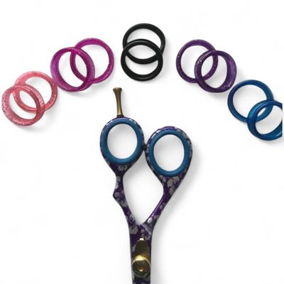 10 Pack Scissor Finger Ring Inserts Small Rubber Grip Rings for Hair Cutting Shears, Barber & Hairdressing Scissors, Finger Hole Reducers