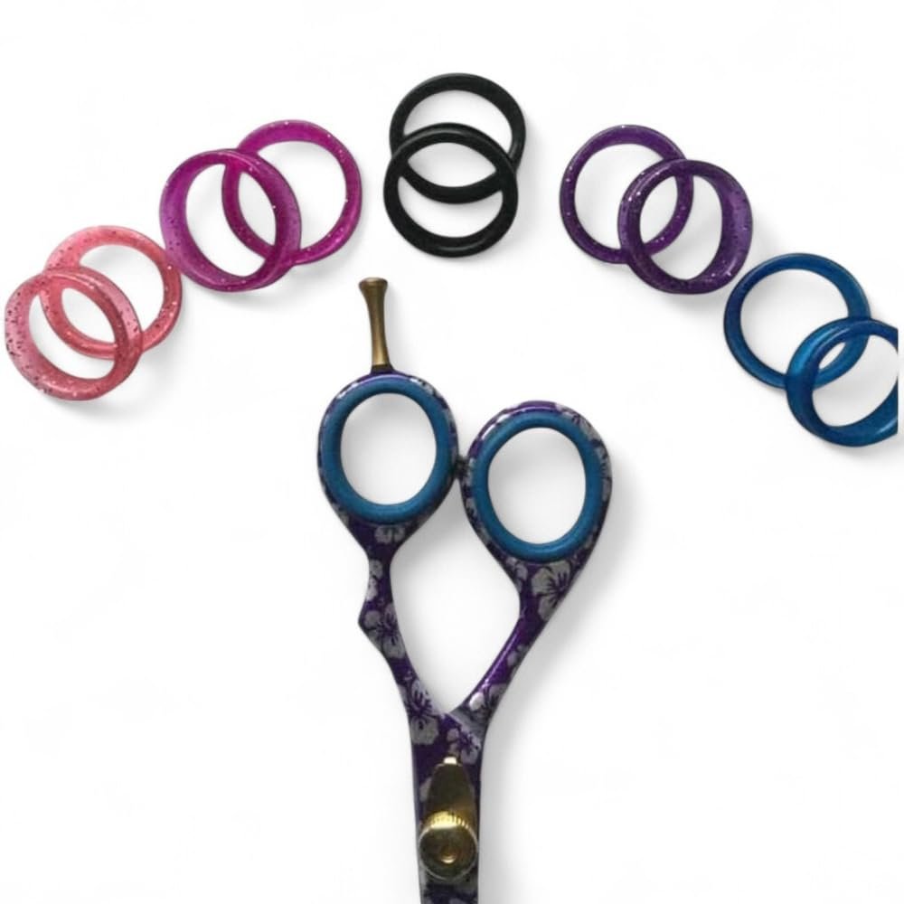 10 Pack Scissor Finger Ring Inserts Small Rubber Grip Rings for Hair Cutting Shears, Barber & Hairdressing Scissors, Finger Hole Reducers