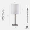 Adesso Table Lamp, Brushed Steel & White, Pull Chain, 22 view 2