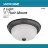 Nuvo 60/6023 Two Light Flush Mount, Pwt, Nckl, B/S, Slvr view 4