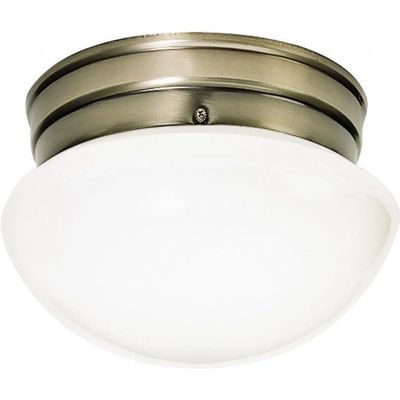 Nuvo 60/6114 One Light Flush Mount, Brass-Antique