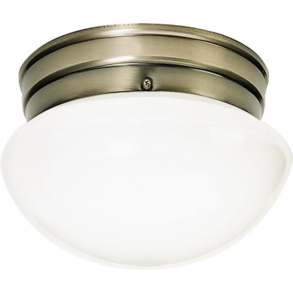 Nuvo 60/6114 One Light Flush Mount, Brass-Antique