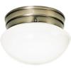 Nuvo 60/6114 One Light Flush Mount, Brass-Antique view 3