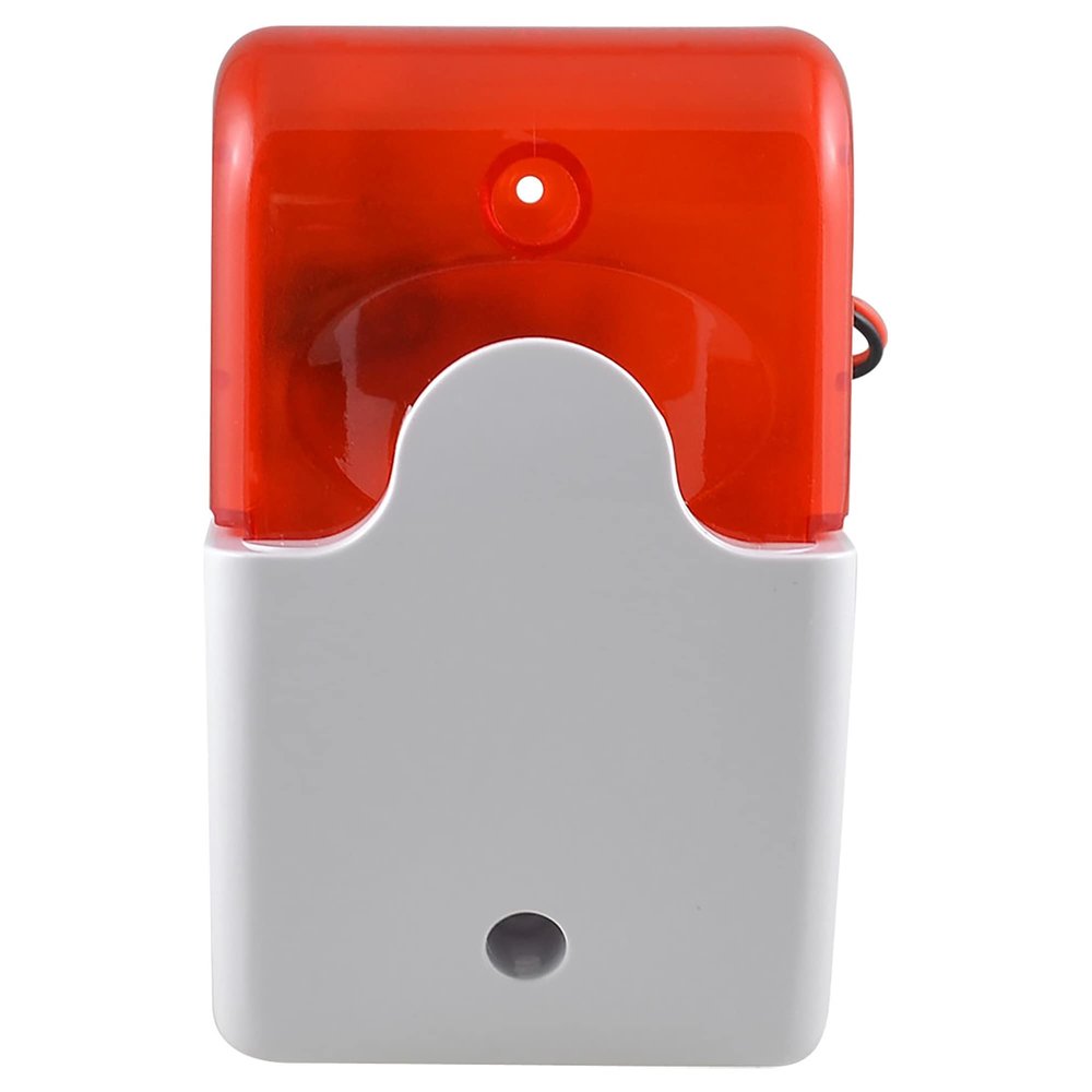 uxcell DC 12V 300mA 110dB Plastic Alarm Speaker Strobe Siren Red White