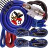 Complete 5 Channels 2000W Gravity 4 Gauge Amplifier Installation Wiring Kit Amp Pk2 4 Ga Blue - for Installer and DIY Hobbyist - Perfect for Car/Truck/Motorcycle/Rv/ATV view 1