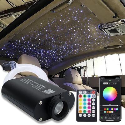 AMKI 16W Fiber Optic Lights,Starlight Headliner Light Kit APP/Remote Control Sound Activated Mode for Car&Home Decoration,Optical Fiber Cable Strands 0.75mm/0.03in 6.5ft/2m 450pcs