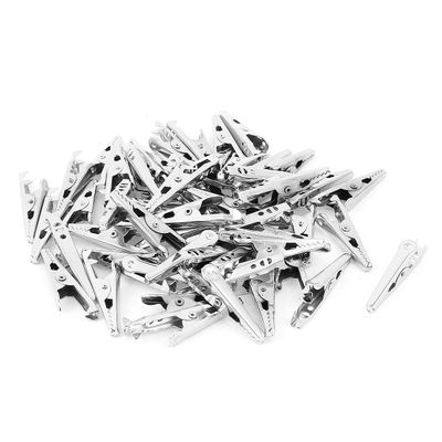 Aexit 60 Pcs Electrical Testing Non-Insulated Electric Testing Alligator Clips Voltage Testers Crocodile Clamps