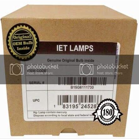 Genuine OEM Replacement Lamp for EPSON H375B, H376A, H391A Projector - IET Lamps (Power by Osram)