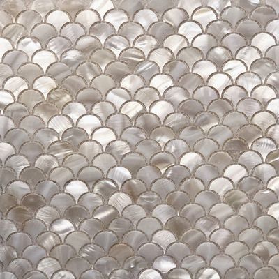 Genuine White Fish Scale Mother of Pearl Mosaic Tile for Bathroom/Kitchen/Spa Backsplash (6 Sheets)