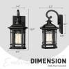 Emliviar 1-Light Outdoor Wall Lantern, Black, Clear Seeded Glass, 2084B BK view 2